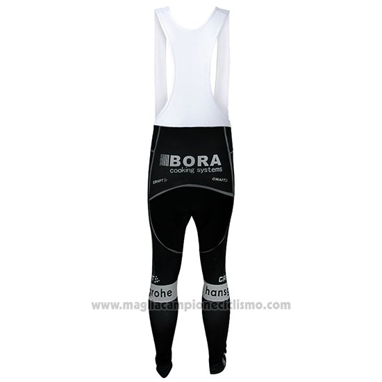2017 Abbigliamento Ciclismo Bora Nero Manica Lunga e Salopette